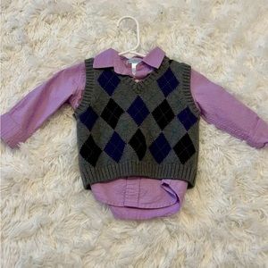 3 to 6 month dress shirt and vest